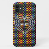 Elegante Minimalistische Regenboog Harten Case-Mate iPhone Case (Achterkant)