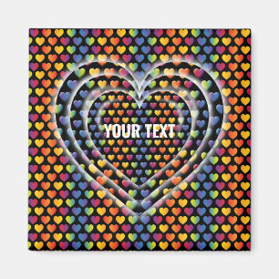 Elegante Minimalistische Regenboog Harten Magneet