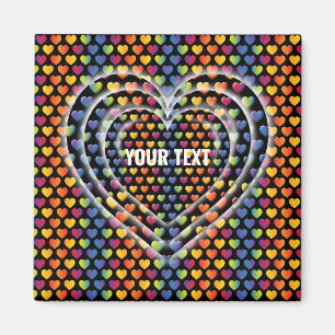 Elegante minimalistische regenboogharten magneet