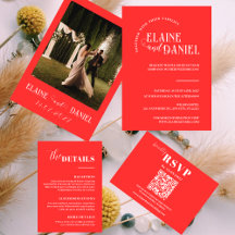 Elegante minimalistische rode foto bruiloft