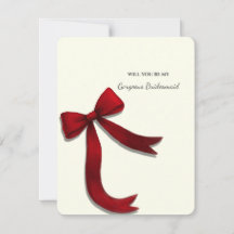 Elegante Minimalistische Rode Strik Bruidsmeisje V