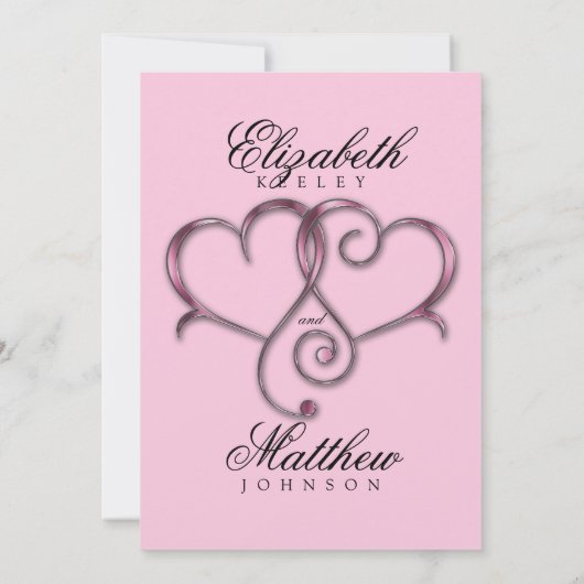 Elegante Minimalistische Roze Hart Kaart (Achterkant)