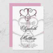 Elegante Minimalistische Roze Hart Kaart (Voorkant / Achterkant)