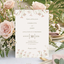 Elegante Minimalistische Roze Roze Wilde Bloemen B