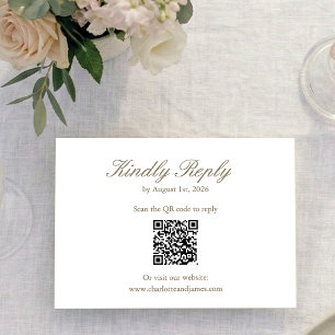 Elegante Minimalistische Roze Roze Wilde Bloemen B RSVP Kaartje