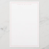 Elegante minimalistische roze twee rand briefpapier (Voorkant)