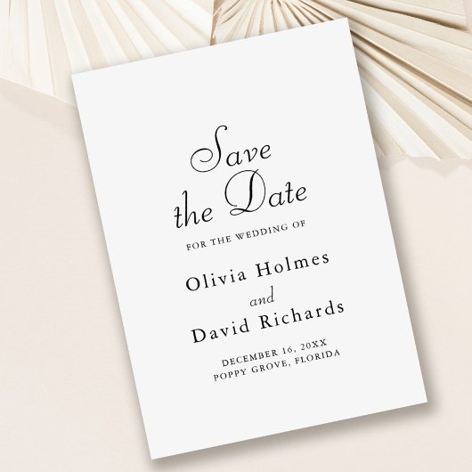 Elegante Minimalistische 'Save the Date'-kaart Save The Date
