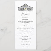 Elegante minimalistische schuur bruiloft menu (Voorkant)