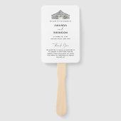 Elegante minimalistische schuur bruiloft programma handwaaier (Voorkant)