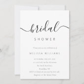 Elegante minimalistische script bruidsshower uitno kaart (Voorkant)