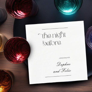 Elegante Minimalistische Script De Nacht Voor Servet