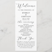 Elegante minimalistische script huwelijksceremonie programma (Voorkant)