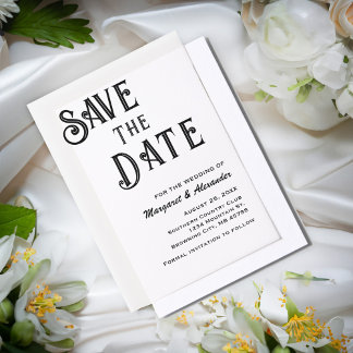 Elegante Minimalistische Script Save The Date Huwe Vellum Uitnodigingen