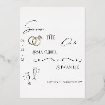 Elegante Minimalistische Script Save the Date Kaar
