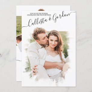 Elegante minimalistische scripted fotocollage brui kaart