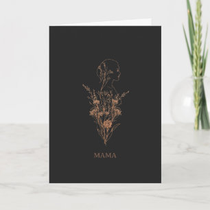 Elegante Minimalistische Silhouet van een Vrouw me Kaart