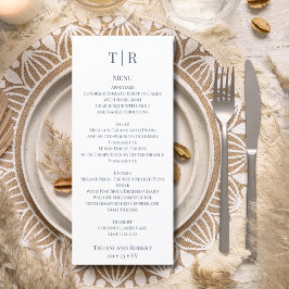 Elegante minimalistische stoffige blauwe letters b menu