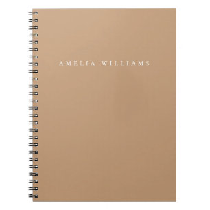 Elegante Minimalistische Tannenkleurige Monogram Notitieboek