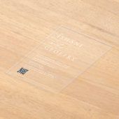 Elegante Minimalistische Transparante Trouw QR-cod Acryl Uitnodigingen (Laagn)