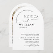 Elegante minimalistische trouwboog foto QR-code Kaart (Voorkant / Achterkant)