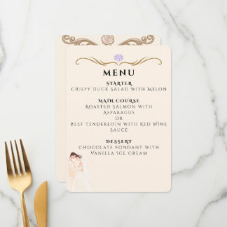 Elegante Minimalistische Trouwmenu Kaart