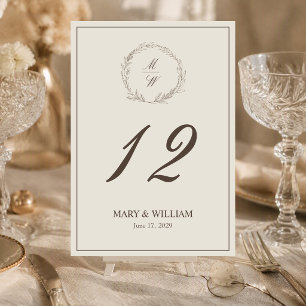 Elegante Minimalistische Trouwtafel Nummerkaarten Kaart