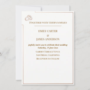 Elegante Minimalistische Trouwtemplate met Ringen Kaart