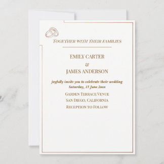 Elegante Minimalistische Trouwtemplate met Ringen Kaart