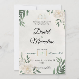 Elegante Minimalistische Trouwuitnodiging Kaart