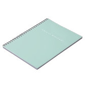 Elegante Minimalistische Turquoise Monogram Notitieboek (Linkerzijde)