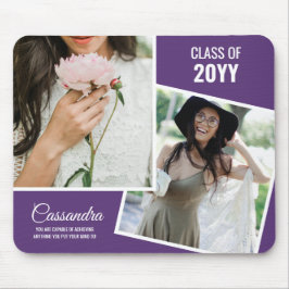 Elegante minimalistische twee foto Afstuderen Afst Muismat