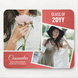 Elegante minimalistische twee foto Afstuderen Afst Muismat