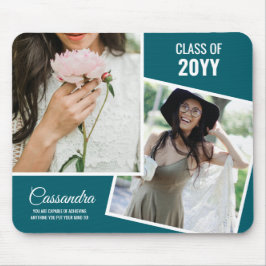 Elegante minimalistische twee foto Afstuderen Afst Muismat