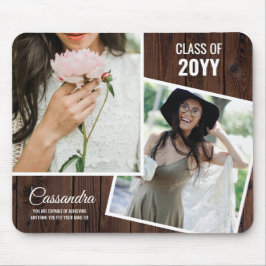 Elegante minimalistische twee foto Afstuderen Afst Muismat