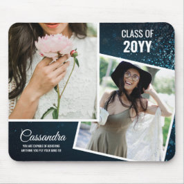 Elegante minimalistische twee foto Afstuderen Afst Muismat