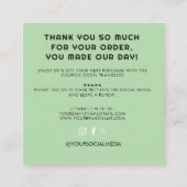 Elegante Minimalistische Typografie Olijfgroen Een Vierkante Visitekaartje (Achterkant)