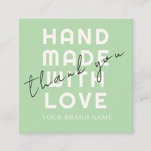 Elegante Minimalistische Typografie Olijfgroen Een Vierkante Visitekaartje (Voorkant)