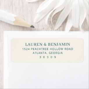 Elegante Minimalistische Typografische Teal Etiket