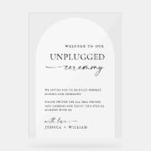 Elegante minimalistische unplugged bruiloft ceremo acryl bord (Voorkant)