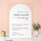 Elegante minimalistische unplugged bruiloft ceremo acryl bord (Huwelijk)