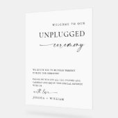 Elegante minimalistische unplugged bruiloft ceremo acryl bord (Hoek)