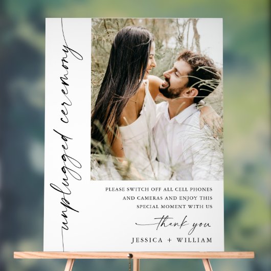 Elegante minimalistische unplugged bruiloft ceremo acryl bord (Neutraal)