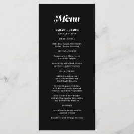 Elegante minimalistische vet kalligrafie zwart bru menu