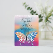 Elegante minimalistische vlinder en zonsondergang kaart (Staand voorkant)