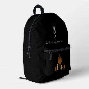 Elegante Minimalistische Vrouwelijke Hondenuitlate Bedrukte Rugzak