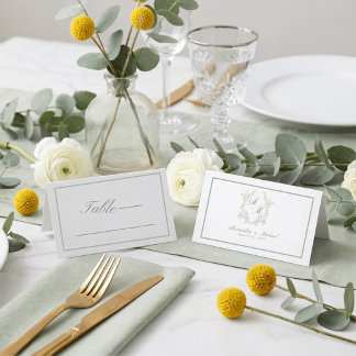 Elegante Minimalistische Wapen Initialen Sage Trou