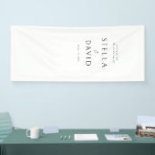 Elegante minimalistische welkom bruiloft vinyl ban spandoek (Beurs)