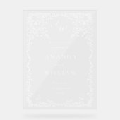 Elegante Minimalistische WELKOM Trouw Acryl Bord (Voorkant)