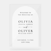 Elegante minimalistische WELKOMSTBOOG bruiloft Acryl Bord (Voorkant)