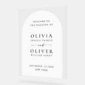 Elegante minimalistische WELKOMSTBOOG bruiloft Acryl Bord (Hoek)